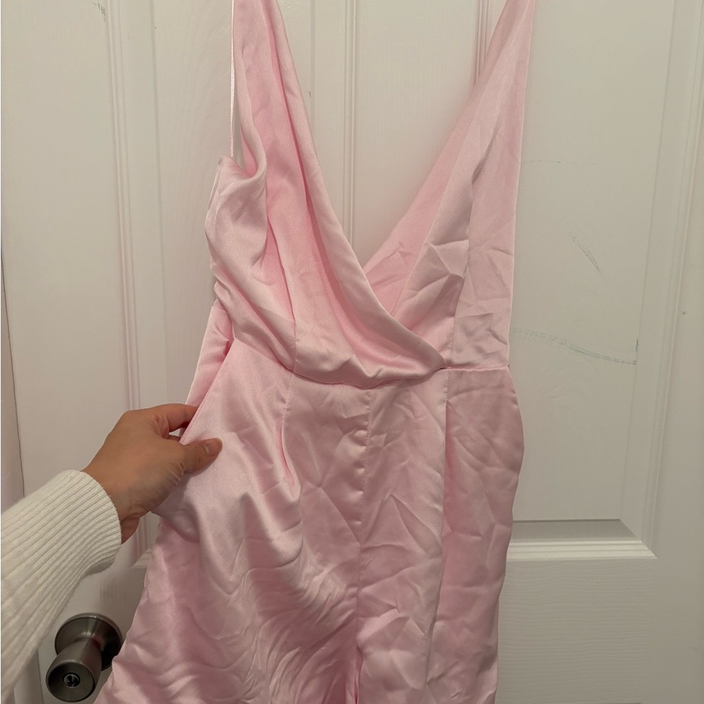 Pink Sleeveless Wrap Dress - Picture 2 of 7